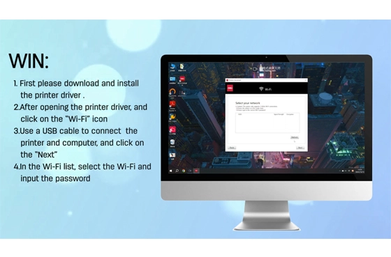 02 Deli yazıcı (Windows bilgisayar üzerinden Wi-Fi bağlayın)