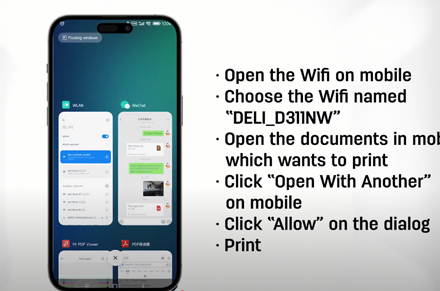 Mobil akıllı baskı Deli yazıcı D311NW mürekkep püskürtmeli yazıcı